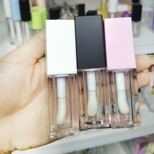 24pcs 5ml Empty white square lipgloss tubes bulk wholesale with big wand lipgloss containers…