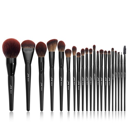 Jessup Makeup Brushes Set - Premium Synthetic 21-Piece Brush Set for Foundation, Eyeshadow & More | Black