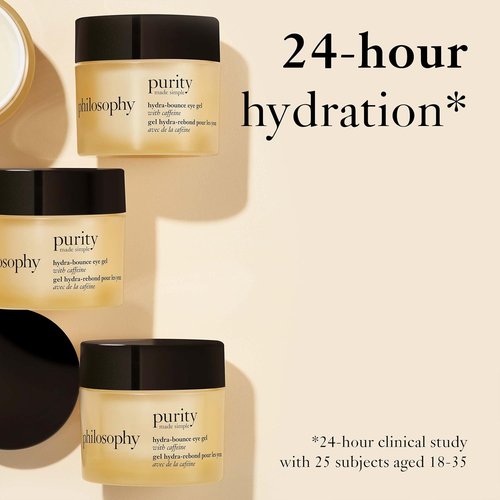 Philosophy Purity Made Simple Hydra-Bounce Eye Gel - 24-Hour Hydration with Meadowfoam Seed Oil & Shea Butter - 0.5 Fl Oz