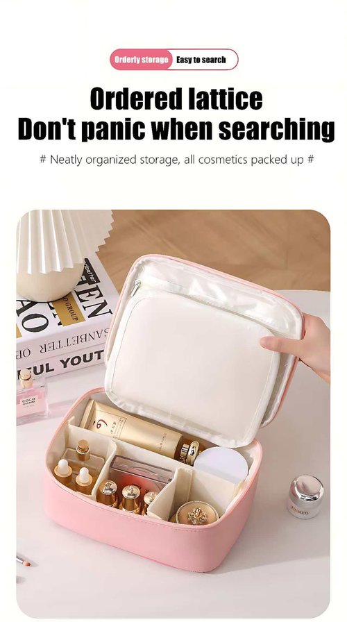 Kitty Makeup Bag – Makeup Organizer, Travel Toiletry Bag for Women & Girls | Cute Cosmetic Bag, Train Case for, Travel Bag, Toiletry Bag for Women, Make up Storage (Pink Kitty)