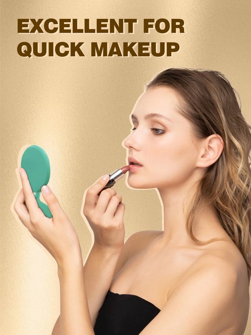 Qislee Compact Mirror Bulk, Pocket Small Mini Folding Mirrors for Purse, 12 Packs (6 Colors)