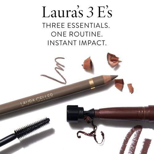 LAURA GELLER 3 E’s Eyeliner, Eyelash & Eyebrow Kit for Mature Skin - Blonde | Longwear Kajal Eyeliner & Mascara