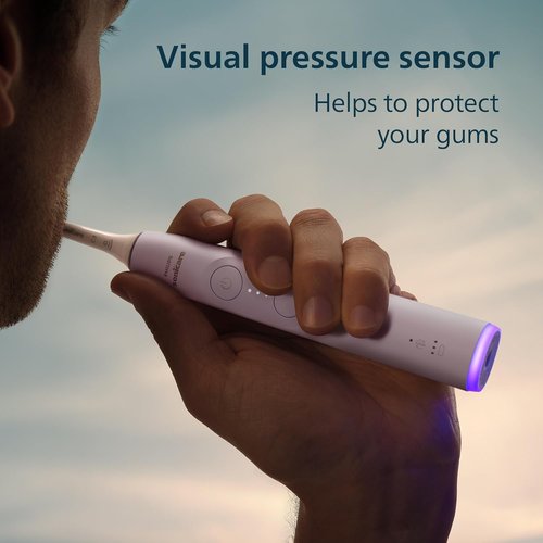 Philips Sonicare 6700 Series Electric Toothbrush - Advanced Sonic Technology, Pressure Sensor, 9 Settings, Light Pink, HX7412/04