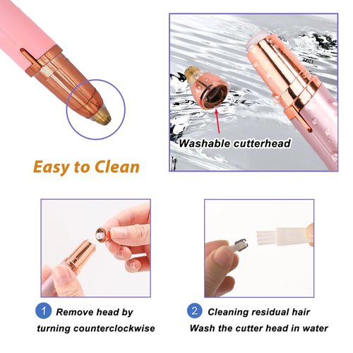 LiXiongBao USB Rechargeable Portable Electric Eyebrow Trimmer Pen for Women,Painless Precision Eyebrow Hair Remover, Safe Eyebrow Shaver Razor Tool for face Leg Lip Armpit Hand(Pink)