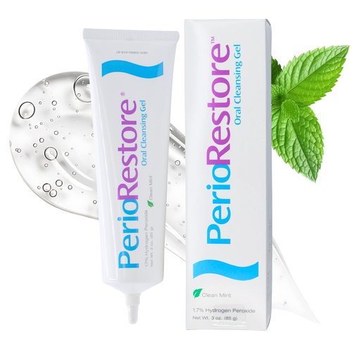 Perio Restore® Gel 3oz – 1.7% Hydrogen Peroxide Teeth Whitening & Oral Care Gel, Mint Flavor