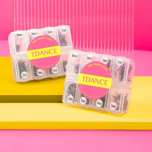 TDANCE 600 Fans Premade Fans Eyelash Extensions Natural & Volume Mixed Length Premade Lash Fans 5D-24D Handmade Promades Eyelash Fans C/D Curl Loose Fans(600-14D-0.03-C-8-15mm)