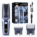 Beard Trimmer for men, Vacuum Mustache Trimmer with Type-C Charging, IPX7 Waterproof Electric Shaver Body Hair Trimmer for Men with LCD Display, Length Adjustable Blade Wheel (1/25"-4/5") (Blue)