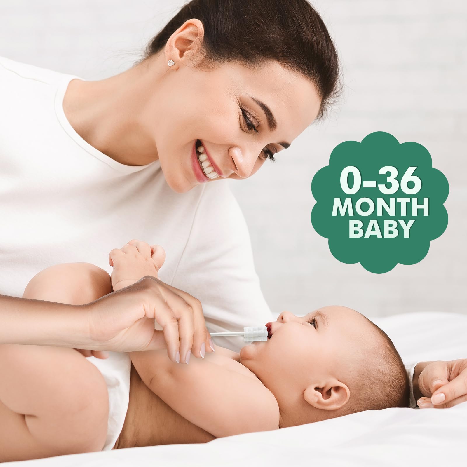Yruzqne 52Pcs Baby Tongue Cleaner, Disposable Baby Toothbrush Oral Cleaner, Infant Gum and Tooth Cleaning Stick for Newborns, Toddler Mouth Cleaner