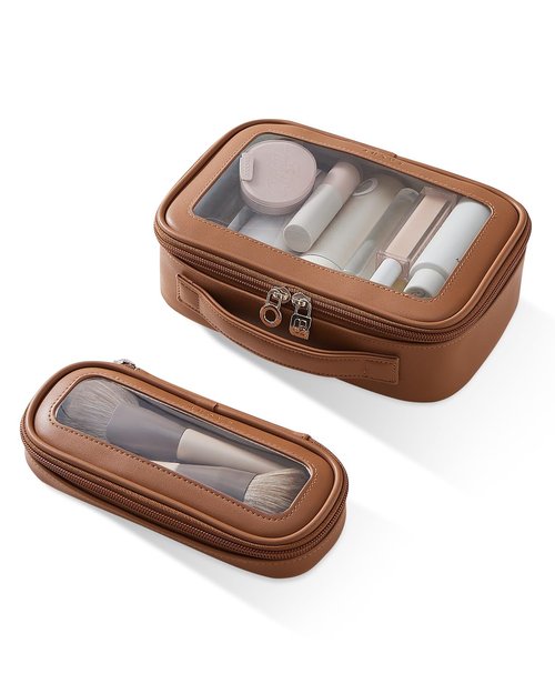 EACHY Clear Makeup Bag Cosmetic Organizer, Waterproof Travel Cosmetic Case with Zipper for Women, Transparent Toiletry and Skincare Pouch, Portable Car or Purse Bag for Travel Essentials