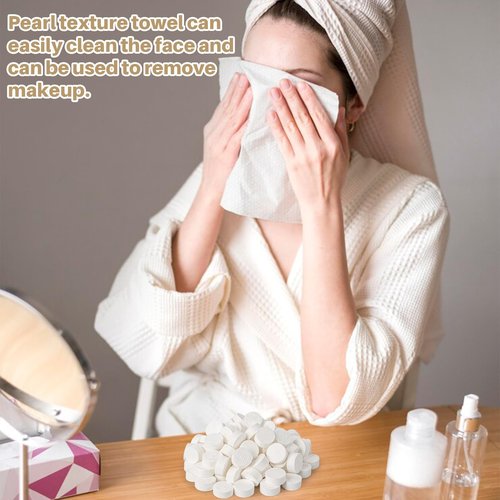 RAQEHO 180 Compressed Towel Tablets - Disposable Face Towel Washcloths Travel Towel Fast Drying Lightweight for Adult Camping Hiking Facial Mini Makeup Wipe Coin Tissues Travel Hotel Cleaning Supplies