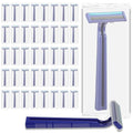 Molain 200Pcs Twin Blade Razors for Men, Twin Blade Disposable Razors With Clear Safety Cap, Stainless Steel Disposable Shaver, Multipurpose Portable Manual Shaver for Bathing Hotel Travel