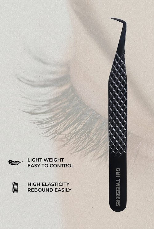 GMI TWEEZERS GMI Lash Tweezers - Set of 5 Eyelash Tweezers- Stainless Steel Eyelash Extension Tweezers - Multipurpose Lash Tweezers T2233 Tweezer