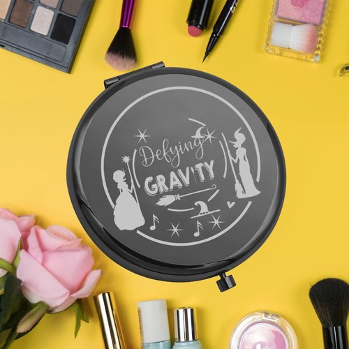 KEYCHIN Witch Pocket Mirror Elphaba and Glinda Fans Gifts Defying Gravity Witch Compact Makeup Mirror Broadway Elphaba and Glinda Witch Merch (Defying Gravity-Bl)