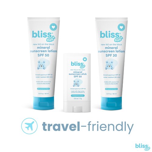 Bliss Baby Sunscreen, Premium SPF 50 Sunscreen Mineral Lotion, Natural Zinc Oxide, Hypoallergenic, Non-toxic, Water-Resistant, Vegan, Sensitive Skin - For Babies, Toddlers, Kids & Whole Family