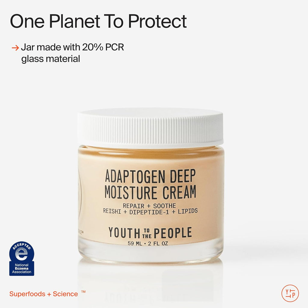 Youth To The People Adaptogen Moisture Cream - Hydrating Face Moisturizer for Sensitive Skin | 2 Fl Oz