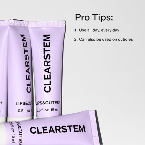 CLEARSTEM LIPS&CUTES Lip Balm & Cuticle Care - Hydrating Multi-Tasking Balm with Peptides & Vitamin E