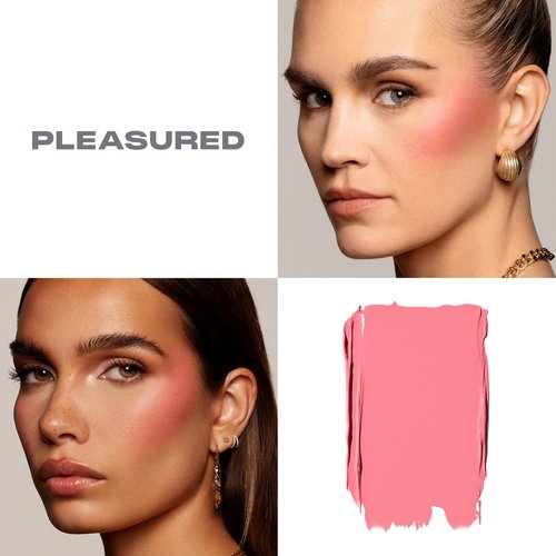 Morphe Huephoric Rush 3-in-1 Silk Cream Blush - Buildable Cream-to-Matte Blush for Cheeks - Hydrates & Blurs Skin - Pleasured (0.28 Ounce)