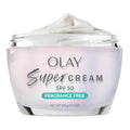 Olay Super Cream with Sunscreen SPF 30, Fragrance Free Lightweight Face Moisturizer with Sun Protection, 5-in-1 Skin Care - Hydrating, Brightening, Firming - Niacinamide, Vitamin C, Collagen, 1.7 oz