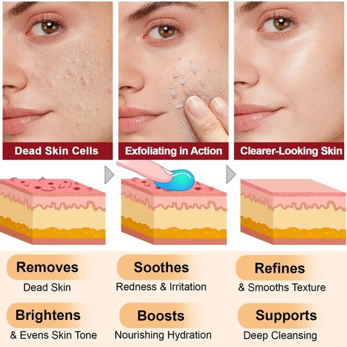 Black Rice Exfoliant and White Rice Ampoule Exfoliant, Peel Shot Glow Exfoliating Face Serum, Korean Skin Care Soft Exfoliating Body Scrub Dead Skin Cells, Blackheads Remover For All Skin Types 100ml