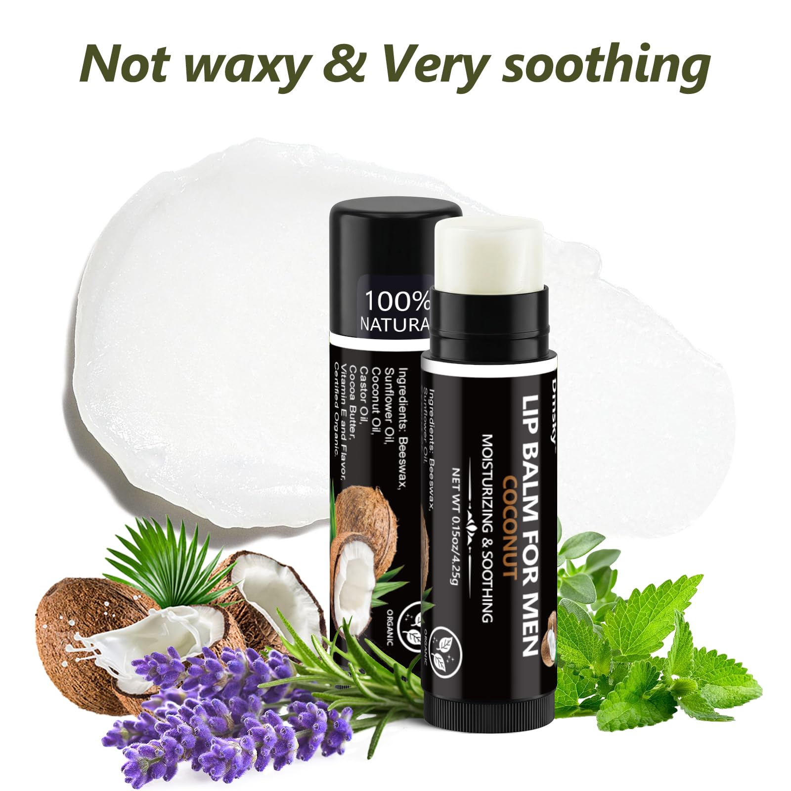 10 Pack Lip Balm for Men - Hydrating Men's Lip Balm Vitamin E and Beeswax - Chapstick for Men Peppermint, Coconut, Vanilla, Lavender & Unscent