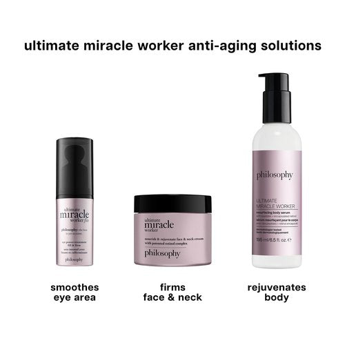 philosophy ultimate miracle worker resurfacing body serum - with retinol, hyaluronic acid & peptides - clinically proven to immediately double skin's moisture and reduce crepiness - 6.5 fl oz