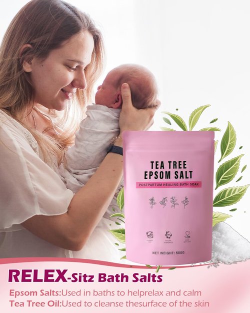 Postpartum Essentials Kit - Peri Bottle,Perineal Ice Packs,Perineal Healing Foam,Disposable Underwears,Cooling Pad Liners,Bath Salts,Canvas Bag,Card,Postpartum Gifts for Mom
