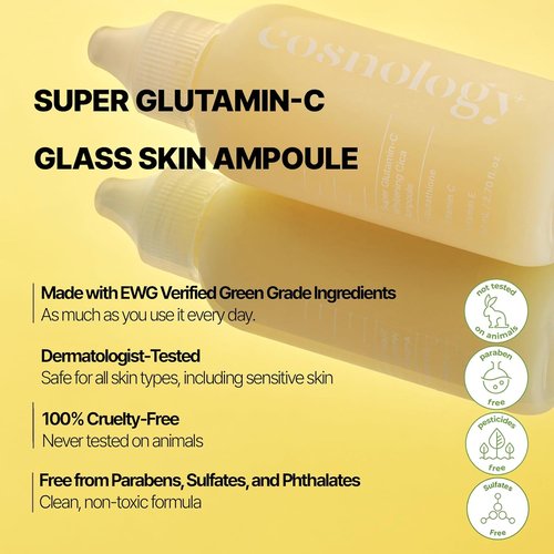 COSNOLOGY K-Beauty Ampoule - Niacinamide, Vitamin C, E & Glutathione for Dark Spots | Hydrating & Anti-Aging, 2.7 fl. oz (80 ml)