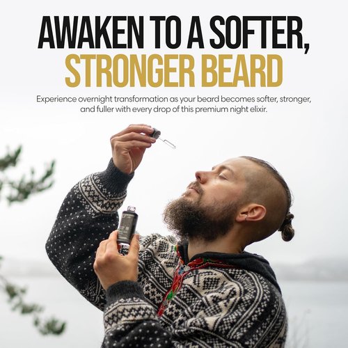 The Beard Struggle - Beard Oil for Men - Natural Blend for Softens, Moisturizing, & Healthier Beard Growth - Viking Storm Night Liquid Silver Elixir - Vegan-Friendly Beard Growth Oil (1 Fl oz)