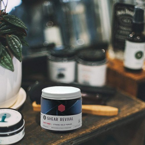 Shear Revival Easy Tiger Pomade - Strong Hold, Oil-Based Formula for Short to Medium Hair | 3.4 oz, Citrus & Cyprus Scent