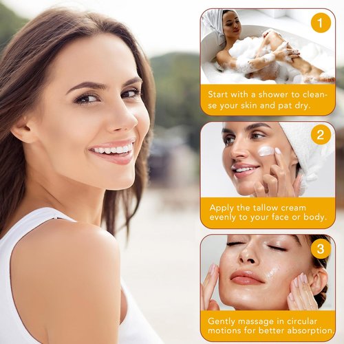 Beef Tallow for Skin, Beef Tallow for Face, Hydrating Tallow Balm with Raw Honey and Beeswax, Grass-Fed Beef Tallow & Raw Wild Honey Blend, Body & Face Moisturizer, Natural Formula, Light Scent