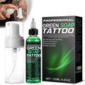 Green Soap Tattoo Concentrated 4OZ with Foaming Bottle 120ml, Tattoo Soap Supplies for Piercings and Clean Skin, Effective & Gentle (Green)