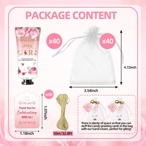 Multipurpose Baby Shower Party Favors - 40 Pack Hand Cream Sets, Wedding & Thank You Gifts for Guests