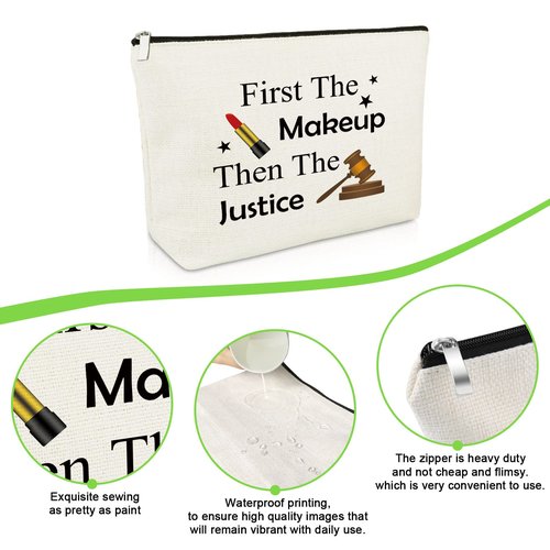Gevody Future Lawyer Gift Makeup Bag Attorneys Gifts Lawyer Gifts for Women Law Student Gifts Attorney Birthday Gifts Law School Graduation Gifts Cosmetic Bag Paralegal Gifts Prosecutor Gifts