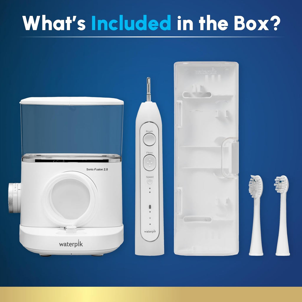 Waterpik Sonic-Fusion 2.0 Electric Toothbrush - 2-in-1 Flossing & Gum Care for Braces & Implants