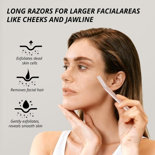 Mistfree Dermaplane Razor for Women Face, 10PCS Eyebrow Razors, Dermaplaning Tool with Storage Case, Professional Face Razors for Peach Fuzz Removal, Eyebrow Shaping, Smooth Skin & Gentle Exfoliation