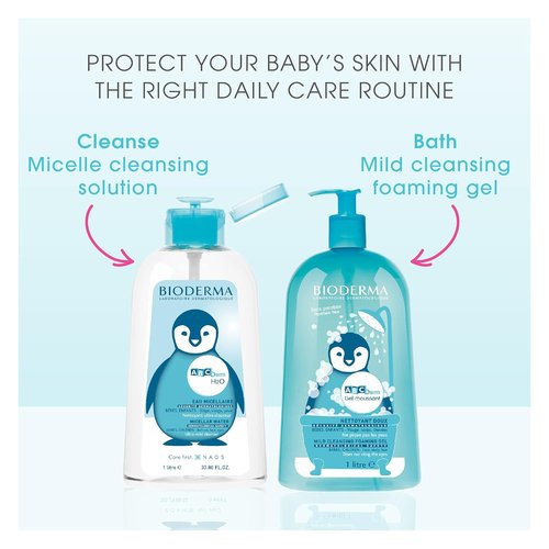 Bioderma - ABCDerm H2O Baby Cleansing Wipes - Biodegradable & Gentle for Newborns and Children