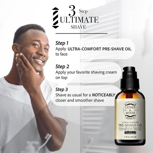 Skiennix Pre-Shave Oil - Sandalwood Scented Premium Shaving Oil for Smooth, Irritation-Free Shave | 1 Oz