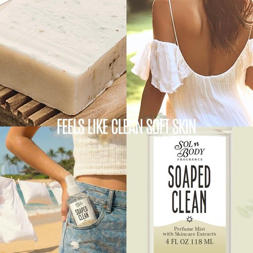 Solnbody Soap Clean Body & Hair Cologne Mist - Fresh Scent of Pure Soap, Cool Water & Clean Cotton