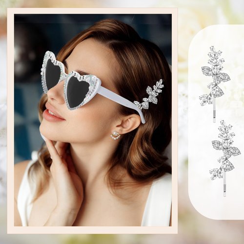 JATEBI 5Pcs Bride to Be Gifts Set Bachelorette Gifts for Bride Include Makeup Bag Glasses Claw Clip Bachelorette Party Accessories for Bridal Shower Wedding Day Engagement