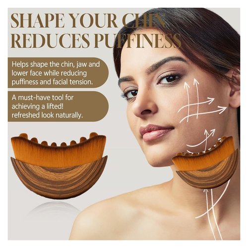 LymphLift Lymphatic Contour Face Brush - Reduces Puffiness & Restores Definition, Lymphatic Face Brush, 100% Gentle & Soft on Skin | Naturally Sculpted Look (2PCS)