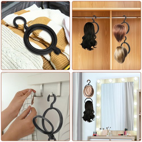KUKLIPJIM 20-Pack Wig Hanger & Storage Solution, Versatile Stand for Multiple Wig Organization & Display - Portable Wig Holder