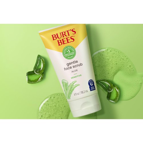 Burt's Bees Gentle Face Scrub - Aloe for Sensitive Skin | 98.9% Natural, 4 Oz, Pack of 3