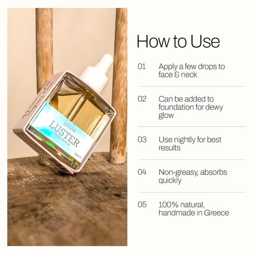 Laouta LUSTER Face Oil - Hydrating Skincare Serum with Hibiscus & Eucalyptus - 1.01 Fl Oz for Dewy Glow