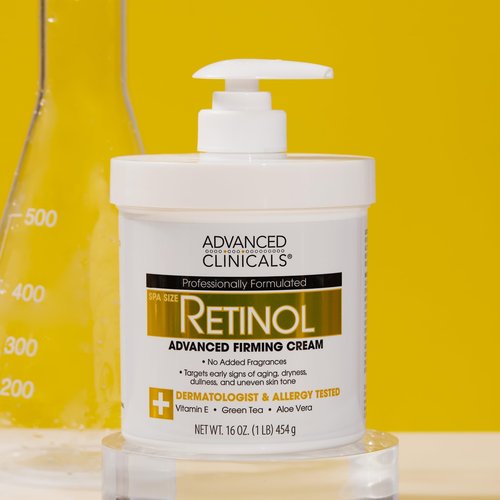 Advanced Clinicals Retinol Body Lotion & Face Moisturizer | Visible Anti Aging Skin Care Retinol Body Cream For Women & Men Targets Look Of Fine Lines, Wrinkles & Crepe Looking Dry Skin, 16OZ, 2-Pack