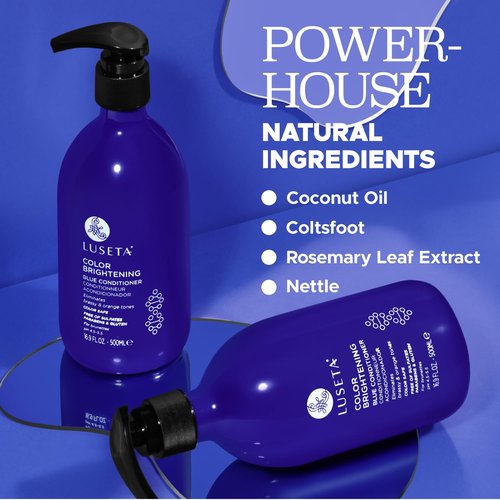 Luseta Blue Shampoo & Conditioner Set - Revive Cool Tones for Brassy Brunette Hair | 2x 16.9oz