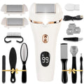Meyluth Electric Callus Remover for Feet, 17-in-1 Professional Pedicure Kit, Foot Scrubber Electric Foot File for Hard Cracked Dry Dead Skin, 3 Rollers, 2 Speed, Battery Display