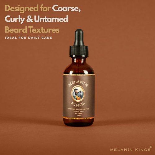 Melanin Kings Beard Oil for Black Men - 100% Natural Formula with Ancient African Ingredients - 2fl. Oz. | Kenyan Sandalwood Scent