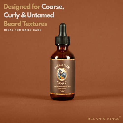 Melanin Kings Beard Oil for Black Men - Specialized formula for Black Men - With ancient African Ingredients - 100% Natural Ingredients - 2fl. Oz. - Kenyan Sandalwood Scent