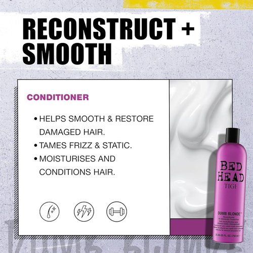 TIGI Bed Head Dumb Blonde Shampoo - Nourishing Formula for Blondes | 25.36 Fl Oz