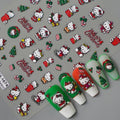 Cute 5D Relief Nail Art Sticker Decals Self Adhesive Christmas Cat Design Nail Decals Cartoon Cat Designer Nail Stickers for Women DIY Manicure Xmas Nail Stickers Decoration Accessories Supply